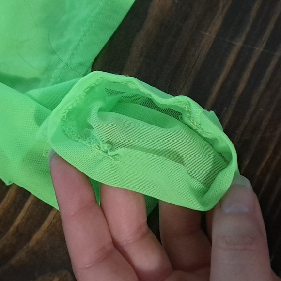 ❌SOLD❌Price firm: Sheer Neon green shirt - Picture 6 of 8